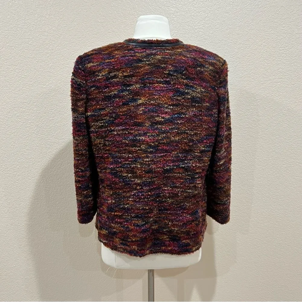 Notations Multicolor Boucle Tweed Blazer Jacket Size Large - Picture 6 of 11